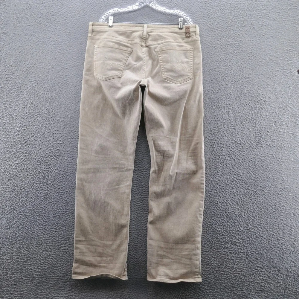AG Adriano Goldschmied Protege Slim Straight Jeans Mens 38 Tan Khaki Made in USA